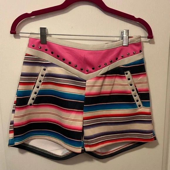 Crazy Train Pink Serape Shorts - Size S - Picture 1 of 2